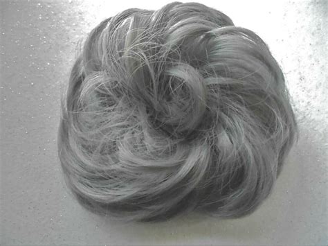 scrunchie synthetic hair messy bun scrunchie denim gray