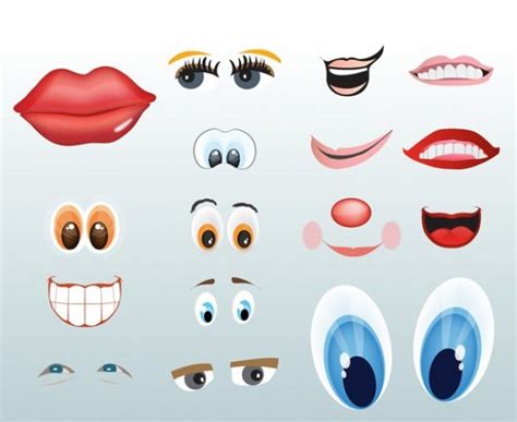 Vector Cartoon Lips Eyes And Mouths Set Welovesolo
