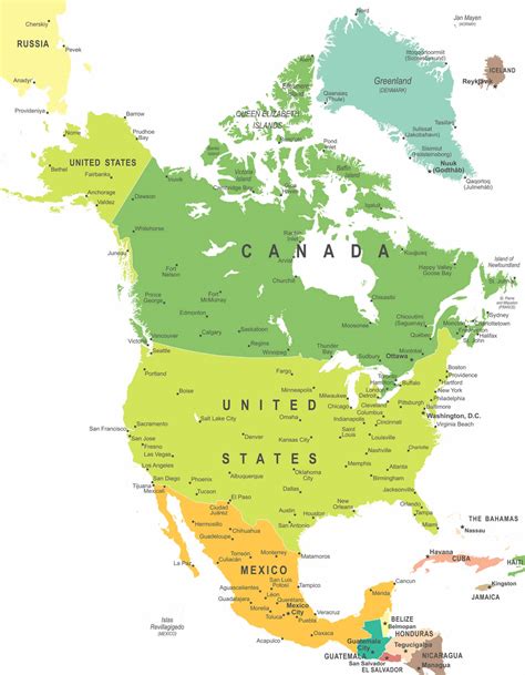 political map  north america guide   world images