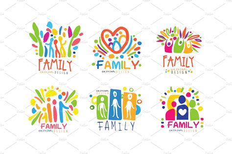 family labels original design vector graphics creative market