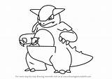 Kangaskhan Pokemon Go Draw Drawing Step sketch template