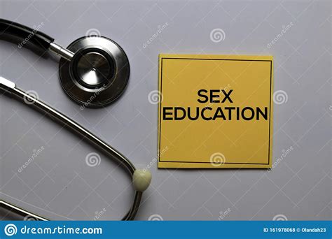 sex education write on sticky notes isolated on white table background