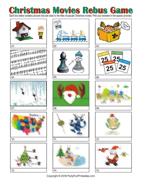 printable christmas rebus game christmas  picture puzzles