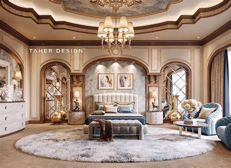 luxury guest bedroom  taher design studio   villa  dubai  taher design studio