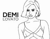 Lovato Demi Coloring Pages Coloringcrew sketch template