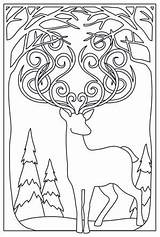 Coloring Stag Choose Board Sunset Pages Pagan Books Christmas sketch template