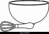 Bowl Vector Pastry Whisk Illustration Utensil Thin Kitchen Line Alamy sketch template