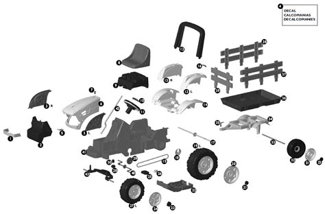 peg perego case tractor  trailer pedal parts