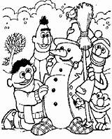 Coloring Sesame Street Pages Ernie Bert Christmas Kids Printable Kleurplaat Winter Fun Sneeuwpop Sesamstraat Maken Elmo Van Clipart Disney Kerstmis sketch template