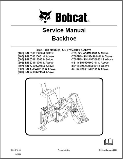 business industrial  backhoe attachment operation  maintenance manual bobcat  heavy