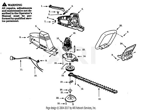 poulan ss electric hedgetrimmer parts diagram  hedge trimmer