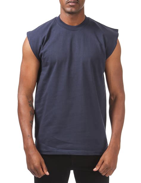 navy heavyweight sleeveless muscle  shirt sleeveless tee