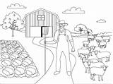 Agricultor Granja sketch template