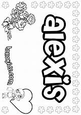 Alexis Coloring Pages Color Names Sheets Hellokids Print Girls sketch template