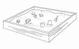 Sandbox Sandkasten Skizzen Geïsoleerde Witte Schets Illustratievector Zwarte Grafische Illustrationsvektor Schwarzer Grafischer Einzelfall Weißer Illustrationen sketch template