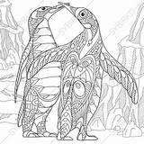 Pages Mandala Penguins Adult Zentangle sketch template