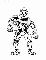 Freddy Coloriages Imprimer Fnaf Noël Griffes sketch template