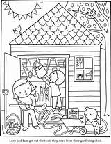 Coloring Shed Garden Pages Colouring House Dover Publications Doverpublications Color Kids Gardening Kleurplaten Welcome Voor Thema Kleurplaat Book Designlooter Afkomstig sketch template