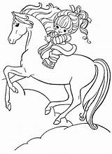 Coloring Pages Rainbow Brite Horse Starlite Girl Hosre Her Color Printable Riding 80s Little Getcolorings sketch template
