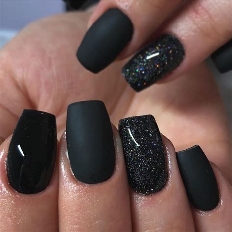 Matte Black Short Coffin Nails Nail And Manicure Trends