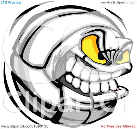 Clipart Aggressive Volleyball Character Royalty Free
