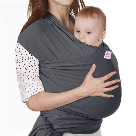 baby wrap carrier  infants    lbs dark gray