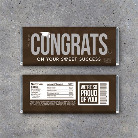 graduation congrats candy bar wrappers printable instant