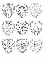 Patrol Paw Badges Coloring Template Printable Pages Party Birthday Templates sketch template