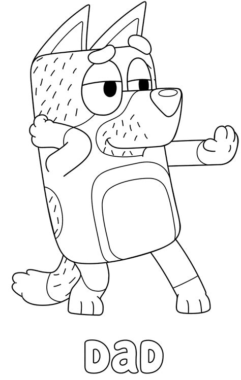 bluey dad bandit coloring pages coloring cool