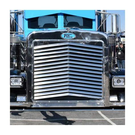 peterbilt  extended hood angled louvered grill raneys truck parts