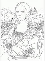 Coloring Pages Mona Lisa Famous Artist Painting Fine Paintings Artists Color Kids Print Book Cliparts Printable Colouring Sheets Coloriage Artwork sketch template