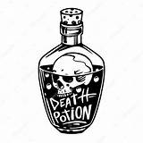 Potion Poison Skull Potions Bottles Pociones Veneno Calavera Botellas Drawn Poción Pngtree Poção Preto Dibujada Graffiti Vectores Pocion Poções Tatto sketch template