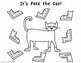 Pete Cat Shoes Coloring Color Pages Eight Printable Kids Adults sketch template