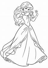 Coloring Princess Pages Girls Disney Little Girl Top sketch template
