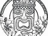 Coloring Tiki Pages Mask Hut Getcolorings Printable sketch template