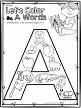 Printable Letter Alphabet Worksheets Color Activities Preschool Kindergarten Letters Learning Learn Phonics Printables Week Let Words Sound Worksheet Freebie Beginning sketch template