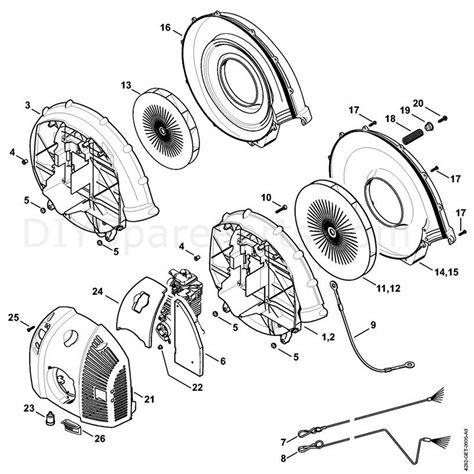 stihl br  backpack blower br  parts diagram  fan housing