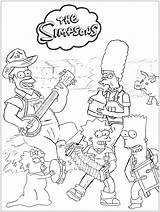 Simpsons Coloring Color Pages Print Characters Incredible Kids Children sketch template