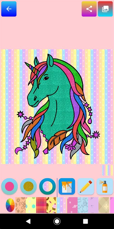 unicorn coloring pages game  kids glitter apk  android