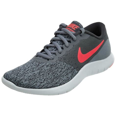 nike womens nike flex contact running shoe cool grey solar red anthracite  womens