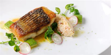 Pan Fried Sea Bass Fillet With White Crab Salad Great