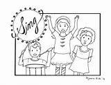 Coloring Pages Children Kids Singing God Sing Bible Worship Color Printable Sunday School Praise Print Lord Childrens Ministry Study Church sketch template