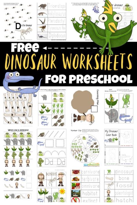 dinosaur worksheets preschool printables