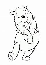 Pooh Winnie Shying sketch template