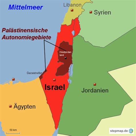stepmap israels geographische lage landkarte fuer israel