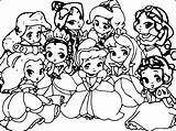 Coloring Cute Pages Disney Baby Princess Kids sketch template