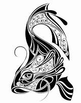 Koi Tribal Tattoo Tattoos Fish Drawing Pisces Designs Outline Geometric Drawings Line Sign Lovely Vagina Zodiac Water Illustration Google Clipart sketch template