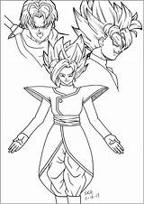 Goku Coloring Dragon Ball Zamasu Trunks Super Kids Pages Dragonball Characters sketch template