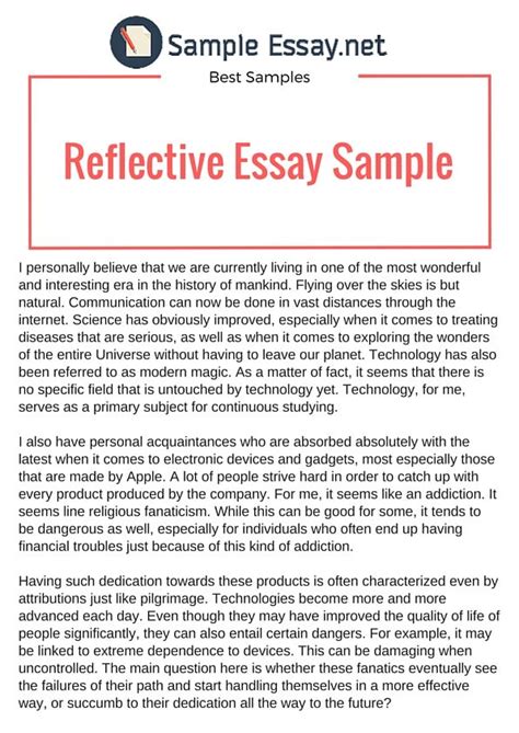 write  reflective essay   experience  reflection essay
