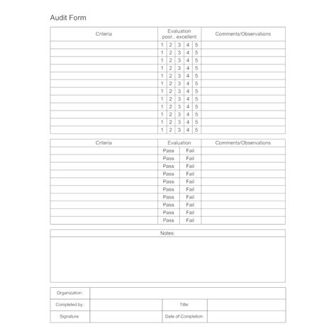audit form template